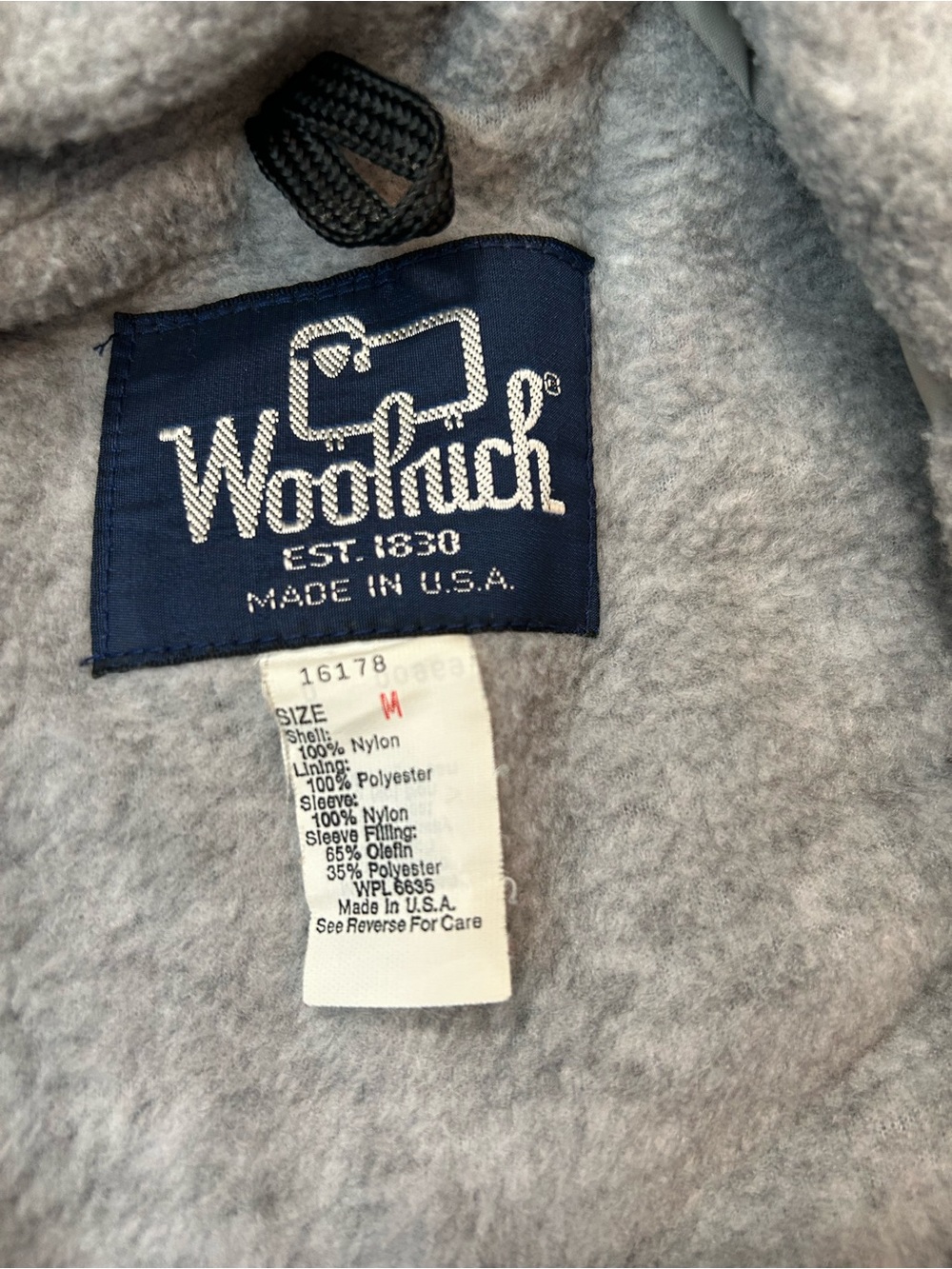 Vintage Woolrich Fleece Lined Nylon Jacket Size M Made In USA 80s 90s Gorpcore